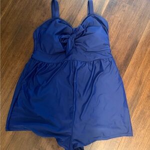 BloomChic Royal Blue One-Piece Swimsuit with Front Knot
